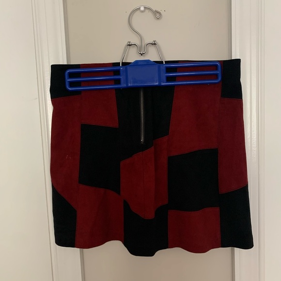 Zara Color Block Suede Skirt - Picture 6 of 7
